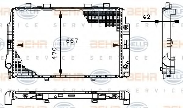 Радиатор охлаждения двигателя BEHR/HELLA 8MK 376 711-174
