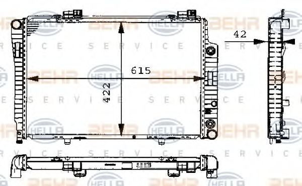 Радиатор охлаждения двигателя BEHR/HELLA 8MK 376 711-194