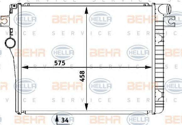 Радиатор охлаждения двигателя behrhella 8MK 376 711-411