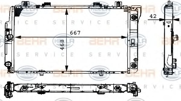Радиатор охлаждения двигателя BEHR/HELLA 8MK 376 711-524