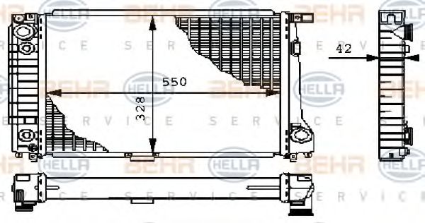 Радиатор охлаждения двигателя BEHR/HELLA 8MK 376 711-661
