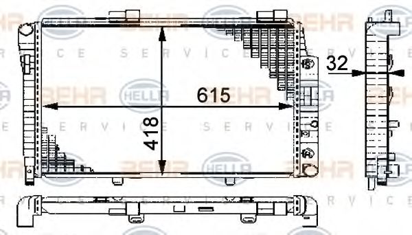 Радиатор охлаждения двигателя BEHR/HELLA 8MK 376 712-021
