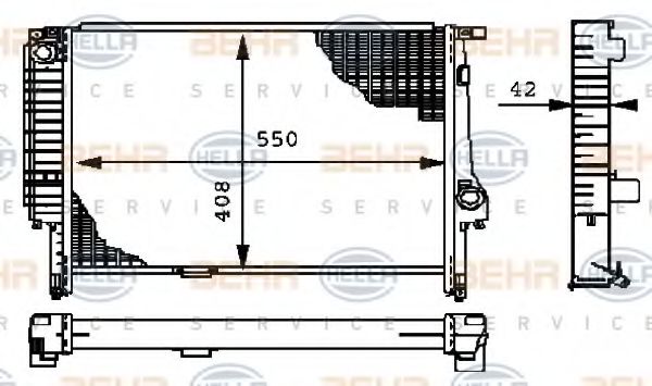 Радиатор охлаждения двигателя BEHR/HELLA 8MK 376 712-191