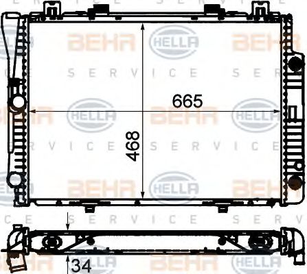 Радиатор охлаждения двигателя BEHR/HELLA 8MK 376 712-201