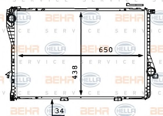 Радиатор охлаждения двигателя BEHR/HELLA 8MK 376 712-481