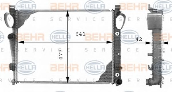 Радиатор охлаждения двигателя BEHR/HELLA 8MK 376 712-574