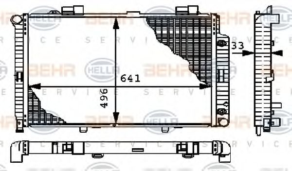 Радиатор охлаждения двигателя BEHR/HELLA 8MK 376 712-581