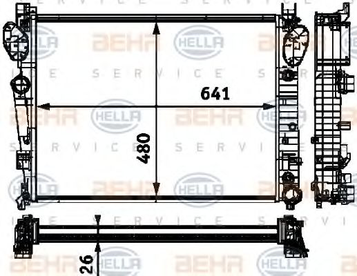 Радиатор охлаждения двигателя BEHR/HELLA 8MK 376 712-594