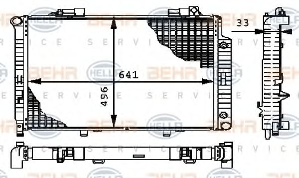 Радиатор охлаждения двигателя BEHR/HELLA 8MK 376 712-761