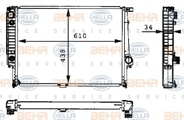 Радиатор охлаждения двигателя BEHR/HELLA 8MK 376 713-071