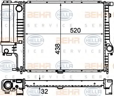 Радиатор охлаждения двигателя BEHR/HELLA 8MK 376 713-081