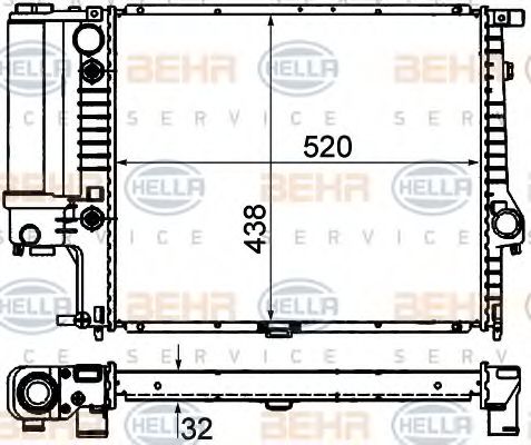 Радиатор охлаждения двигателя BEHR/HELLA 8MK 376 713-101