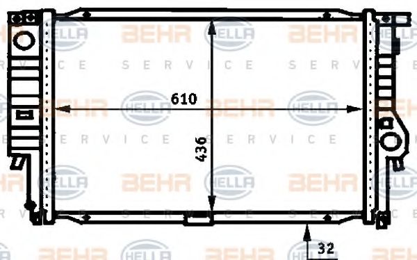 Радиатор охлаждения двигателя BEHR/HELLA 8MK 376 713-201