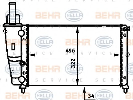 Радиатор охлаждения двигателя BEHR/HELLA 8MK 376 713-384