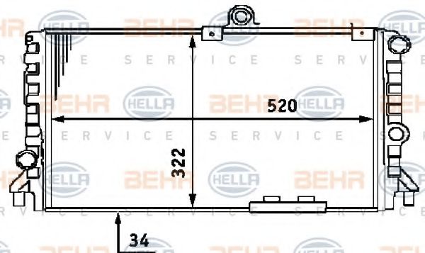 Радиатор охлаждения двигателя BEHR/HELLA 8MK 376 713-551