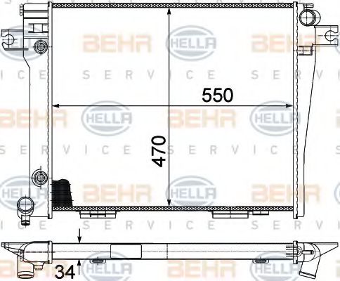 Радиатор охлаждения двигателя BEHR/HELLA 8MK 376 714-031