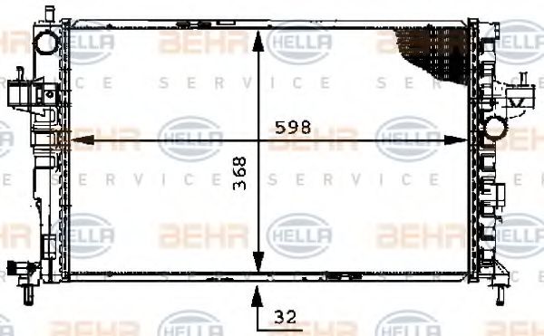 Радиатор охлаждения двигателя BEHR/HELLA 8MK 376 714-381