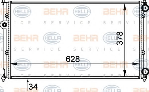 Радиатор охлаждения двигателя BEHR/HELLA 8MK 376 714-451