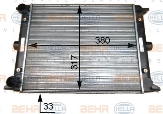 Радиатор охлаждения двигателя behrhella 8MK 376 715-211