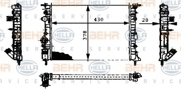 Радиатор охлаждения двигателя BEHR/HELLA 8MK 376 716-161
