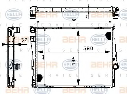 Радиатор охлаждения двигателя BEHR/HELLA 8MK 376 716-244