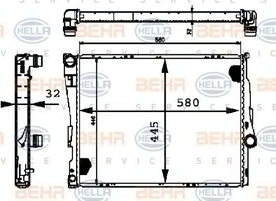 Радиатор охлаждения двигателя BEHR/HELLA 8MK 376 716-251