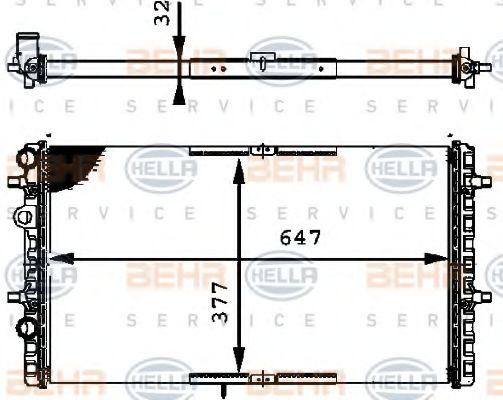 Радиатор охлаждения двигателя BEHR/HELLA 8MK 376 716-324