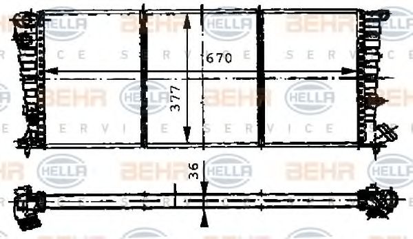 Радиатор охлаждения двигателя BEHR/HELLA 8MK 376 716-521