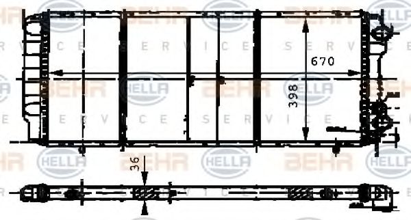 Радиатор охлаждения двигателя BEHR/HELLA 8MK 376 716-571