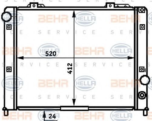 Радиатор охлаждения двигателя behrhella 8MK 376 716-691