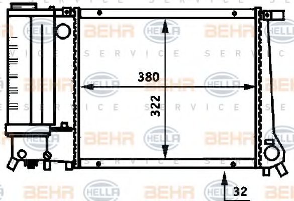Радиатор охлаждения двигателя BEHR/HELLA 8MK 376 717-221