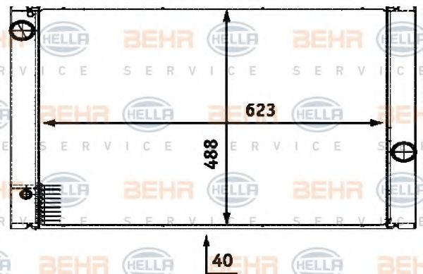 Радиатор охлаждения двигателя BEHR/HELLA 8MK 376 718-001