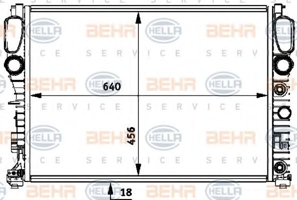 Радиатор охлаждения двигателя BEHR/HELLA 8MK 376 718-014
