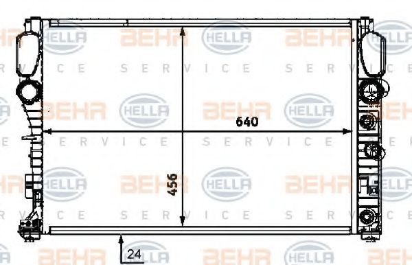 Радиатор охлаждения двигателя BEHR/HELLA 8MK 376 718-024