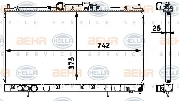 Радиатор охлаждения двигателя BEHR/HELLA 8MK 376 718-511