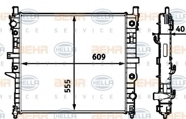 Радиатор охлаждения двигателя BEHR/HELLA 8MK 376 718-591