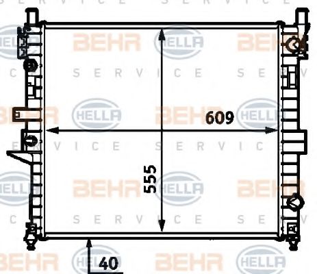 Радиатор охлаждения двигателя BEHR/HELLA 8MK 376 718-601