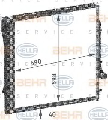 Радиатор охлаждения двигателя BEHR/HELLA 8MK 376 718-754