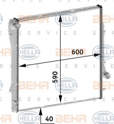 Радиатор охлаждения двигателя BEHR/HELLA 8MK 376 719-041