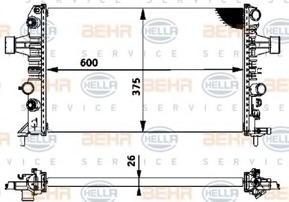 Радиатор охлаждения двигателя BEHR/HELLA 8MK 376 719-061