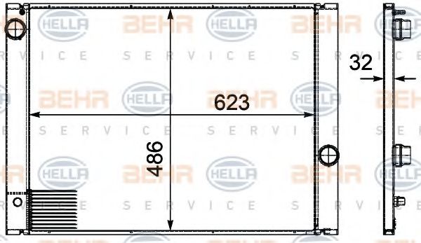Радиатор охлаждения двигателя BEHR/HELLA 8MK 376 719-131