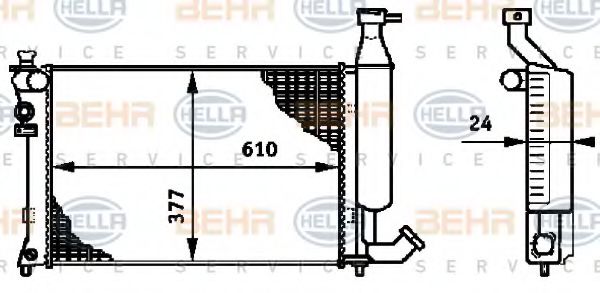Радиатор охлаждения двигателя BEHR/HELLA 8MK 376 719-501