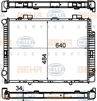 Радиатор охлаждения двигателя BEHR/HELLA 8MK 376 720-381