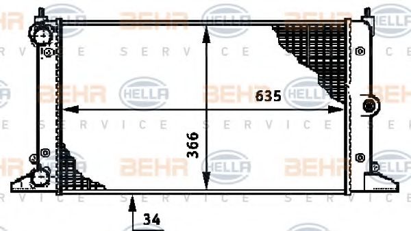 Радиатор охлаждения двигателя BEHR/HELLA 8MK 376 720-511