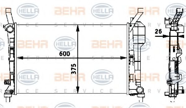 Радиатор охлаждения двигателя BEHR/HELLA 8MK 376 721-021