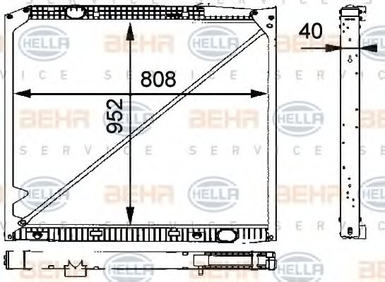 Радиатор охлаждения двигателя BEHR/HELLA 8MK 376 721-231
