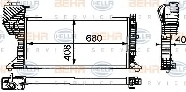 Радиатор охлаждения двигателя BEHR/HELLA 8MK 376 721-434