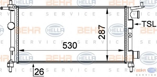 Радиатор охлаждения двигателя BEHR/HELLA 8MK 376 722-444