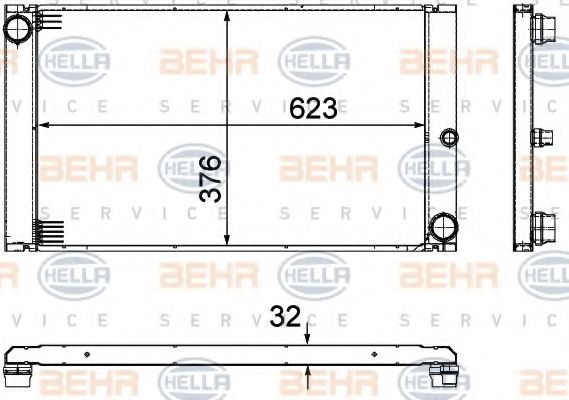 Радиатор охлаждения двигателя BEHR/HELLA 8MK 376 727-661