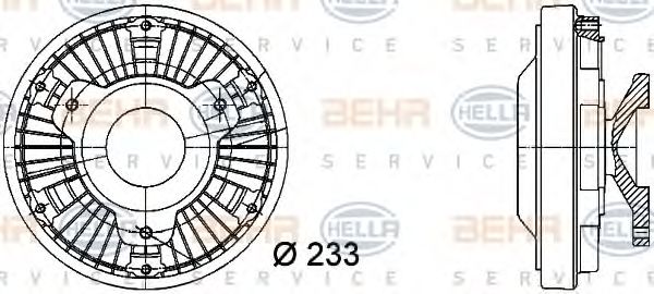 Вискомуфта вентилятора BEHR/HELLA 8MV 376 728-381